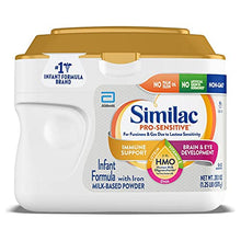 Load image into Gallery viewer, Similac Pro-Sensitive Infant Formula with Iron for Lactose Sensitivity, with 2’FL HMO for Immune Support, Non-GMO, Baby Formula Powder, 20.1oz Tub