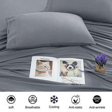 Load image into Gallery viewer, Starcast Bed Sheet Set Queen Size Soft Microfiber 1800 Thread Count Bedding Sheet Set Deep Pocket, Wrinkle,Fade Resistant, Breathable, Hotel Luxury Cooling Sheets Set-4 Piece (Grey