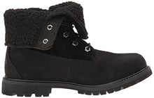 Load image into Gallery viewer, Timberland Womens Authentics Teddy Fleece Waterproof Fold-Down Black Nubuck Boot - 9.5 M