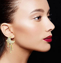 Load image into Gallery viewer, 14K Gold Plated Stars and Moon Stud Earrings with S925 Sterling Silver Needle for Women Girl Gifts Valentines/Birthday/Anniversary/Mother’s Day