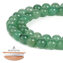 Load image into Gallery viewer, BEADNOVA Green Aventurine Beads Natural Crystal Beads Stone Gemstone Round Loose Energy Healing Beads with Free Crystal Stretch Cord for Jewelry Making (8mm, 45-48pcs)