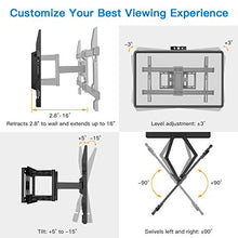 Load image into Gallery viewer, PERLESMITH Full Motion TV Wall Mount Bracket Dual Articulating Arms Bear up to 132lbs for Most 37-70 inch TV with Tilt, Swivel, Rotation fit LED, LCD, OLED, Plasma Flat Screen TV, Max VESA 600x400mm