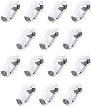 Load image into Gallery viewer, Amazon Essentials Toddler Cotton Low Cut Socks, 14-Pack White/Grey, 4T-5T