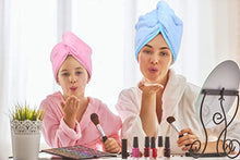Load image into Gallery viewer, YoulerTex Microfiber Hair Towel Wrap for Women, 2 Pack 10 inch X 26 inch, Super Absorbent Quick Dry Hair Turban for Drying Curly, Long & Thick Hair (Blue+Pink)