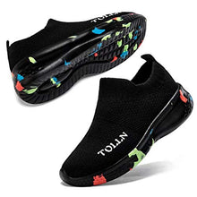 Load image into Gallery viewer, TOLLN Toddler Sneakers Boys & Girls Walking Running Daily Shoes Mulblack (12 Little Kid)&EU30