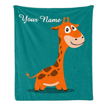 Load image into Gallery viewer, CUXWEOT Custom Blanket with Name Text,Personalized Animal Giraffe Super Soft Fleece Throw Blanket for Couch Sofa Bed (50 X 60 inches)