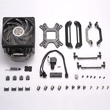 Load image into Gallery viewer, Cooler Master Hyper 212 Black Edition RGB CPU Air Cooler, SF120R RGB Fan, Anodized Gun-Metal Black, Brushed Nickel Fins, 4 Copper Direct Contact Heat Pipes for AMD Ryzen/Intel LGA1151