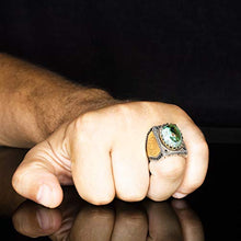 Load image into Gallery viewer, 925 Sterling Silver Men Ring Handmade, Bloodstone Natural Gemstone, FREE EXPRESS SHIPPING