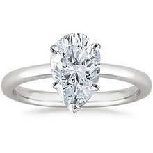 Load image into Gallery viewer, 1/2 Ct GIA Certified Pear Cut Solitaire Diamond Engagement Ring 14K White Gold (J Color VS2 Clarity)