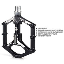 Load image into Gallery viewer, LYCAON Bike Bicycle Pedals, Light Aluminum Alloy Casting Body, 2DU Sealed Bearing Pedal for 9/16 MTB BMX Road Mountain Bike Cycle (Black, Aluminum-Color)