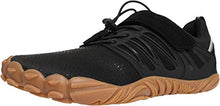 Load image into Gallery viewer, WHITIN Men's Trail Running Shoes Minimalist Barefoot 5 Five Fingers Wide Width Toe Box Gym Workout Fitness Low Zero Drop Male Walking Trainer Cross Training Black Gum Size 8