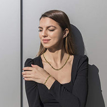 Load image into Gallery viewer, My Ritzy Cubic Zirconia Necklace Sets with Two-Tone Gemstone Sparkling | 24k Gold Plated Tennis Sets for Women | 20 in / 7.5 in | Packed in Gift-Box (Cubic Zirconia Set)