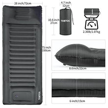 Load image into Gallery viewer, TOBTOS Self Inflating Camping Sleeping Pad with Pillow, Thick 6 Inch Ultralight Sleeping Pad with Built-in Pump, Lightweight Sleeping Mat for Camping, Backpacking, Hiking, Tent