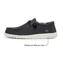 Load image into Gallery viewer, Hey Dude Men's Wally Stretch Black Size 13 | Men’s Shoes | Men's Lace Up Loafers | Comfortable & Light-Weight