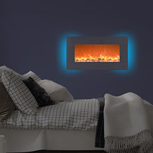 Load image into Gallery viewer, Home lectric 13 (Brushed Silver) Electric Fireplace-Wall Mounted with 13 Backlight Colors, Adjustable Heat and Remote Control-31 inch by Northwest, 31"