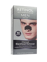Load image into Gallery viewer, Retinol Men’s Charcoal Blackhead Remover – The Original Retinol Anti-Aging Peel-Off Cleansing Pore Strips – Unclogs Pores & Lifts Out Deep-Down Dirt, Oil & Blackheads In Just 10 Minutes