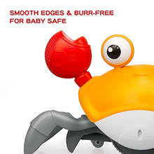 Load image into Gallery viewer, ZONICE Orange Crawling Crab Baby Toy with Music and LED Light Up for Kids, Toddler Interactive Learning Development Toy with Automatically Avoid Obstacles, Build in Rechargeable Battery