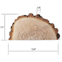 Load image into Gallery viewer, Forest Decor Wooden Christmas Nativity Scene Table Ornament, Natural Holiday Decor, Finished Wood and Unfinished Bark, Home or Living Room Decoration, Handmade in Germany (Nativity Scene Puzzle)