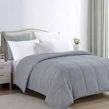 Load image into Gallery viewer, HOMBYS Down Alternative Blanket King Size All Season Lightweight Bed Quilted Blanket with 8 Corner Tabs,90" x 108",Grey