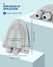 Load image into Gallery viewer, BougeRV 2 Pack Solar Double Cable Entry Gland Box, RV roof Waterproof ABS Solar Double Cable Entry housing for RVs, Boats, Yacht, Roofs,camperman for All Cable Types 14AWG to 10AWG (Gray)