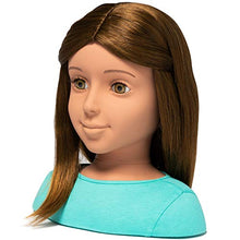 Load image into Gallery viewer, I'm A Stylist Styling Head Deluxe Lucy - Doll Mannequin Head, Interchangeable Wig, Synthetic Fiber Brown Hair Includes Magnetic Lashes, Hair Accessories, Earrings & Face Gems for Kids 8+ Years - 13"