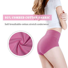 Load image into Gallery viewer, wirarpa Women's Cotton Underwear High Waist Briefs Full Coverage Panties Ladies Comfortable Underpants 5 Pack Assorted Small