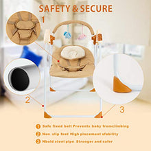 Load image into Gallery viewer, Rocking Cradle Baby Bassinet-Automatic Baby Basket Electric Rocking Multifunction Baby Swing Cradle Bed,Portable Bassinet Cradle Infant-to-Toddler Rocker with Remote , Music, Adjustable Speed(Khaki)