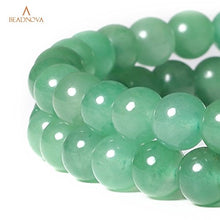 Load image into Gallery viewer, BEADNOVA Green Aventurine Beads Natural Crystal Beads Stone Gemstone Round Loose Energy Healing Beads with Free Crystal Stretch Cord for Jewelry Making (8mm, 45-48pcs)