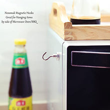 Load image into Gallery viewer, Neosmuk Magnetic Hooks, 22 lb+ Heavy Duty Earth Magnets with Hook for Refrigerator, Extra Strong Cruise Hook for Hanging, Magnetic Hanger for Curtain, Grill (Silver White, Pack of 10)