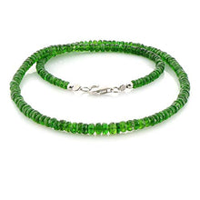 Load image into Gallery viewer, NirvanaIN Genuine Chrome Diopside Necklace Stunning Elegant Necklace Green Stone Necklace Healing Necklace Adjustable Sterling Silver Lock Necklace