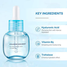 Load image into Gallery viewer, Hyaluronic Acid Serum for Face, with 2% Pure Hyaluronic Acid and Vitamin B5, Facial Serum Anti Aging Serum for Fine Lines and Wrinkles, Hydrate Plump and Repair Skin Suitable All Skin Types,1 Fl. Oz