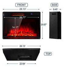 Load image into Gallery viewer, YODOLLA 29 Inch Electric Fireplace Insert, Recessed Mounted & Freestanding Electric Fireplace Heater with Remote Control,Black