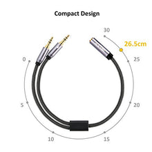 Load image into Gallery viewer, Headset Splitter Cable, DUKABEL Gold-Plated & Strong Braided Y Splitter Audio Cable Separate Microphone Headphone Port Gaming Headset Splitter PC Earphone Adapter VoIP Phone -TopSeries (12inch / 30cm)