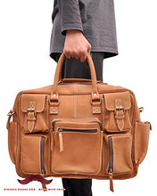 Load image into Gallery viewer, Buffalo Hunter Leather Briefcase Messenger Bag compartment bag Tour bag office bag Laptop leather bag for unisex by Vintage House USA