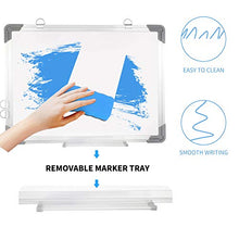 Load image into Gallery viewer, Small Dry Erase White Board 12" x 16", Portable Magnetic Hanging Whiteboard for Wall -3 x Dry Erase Markers, 4 x Magnets, 1 x Eraser, Cubicle Memo Board for Kids, Home, Office, School (White)