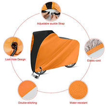 Load image into Gallery viewer, Puroma Bike Cover Outdoor Waterproof Bicycle Covers Rain Sun UV Dust Wind Proof with Lock Hole for Mountain Road Electric Bike, XL (Orange & Black)