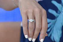 Load image into Gallery viewer, espere Sterling Silver 2 Carat CZ Baguette Round Solitaire Engagement Ring Bridal Wedding Jewelry (5)