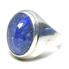 Load image into Gallery viewer, Jewelryonclick Natural 7 Carat Lapis Lazuli Bold Sterling Silver Rings for Men Chakra Healing Blue Gemstone Statement Handmade Jewelry Size 8