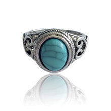 Load image into Gallery viewer, supaen Fashion Women 925 Sterling Silver Turquoise Moonstone Ring Wedding Jewelry 6-10 (10)
