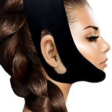 Load image into Gallery viewer, WIDVIH Silicone Double Chin Reducer,V Line Mask Facial Slimming Strap,Chin Up Mask Face Lifting Belt,Reusable Men And Women V Shaped Face And Neck Silicone Lifting Bandage To Tighten The Skin(Black)