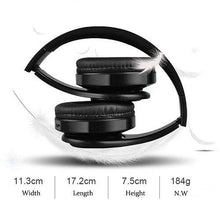 Load image into Gallery viewer, Wireless Headset with Mic, Foldable Bluetooth Headphone with 3.5mm Audio Jack, Built-in Noise Cancelling Microphone, Support for Plug-in Card, for PC, Phone(Black)