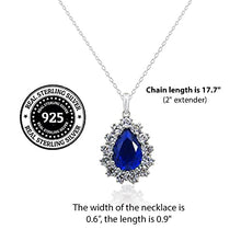Load image into Gallery viewer, AXA Jewelry Gemstone 925 Sterling Silver Women's Necklace, Blue stone, Fashion Jewelry Pendant Necklaces, Gift