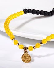 Load image into Gallery viewer, Lightock Anklets for Women Lava Rock Bracelet Essential Oil Diffuser Healing Crystal Energy Ankle Bracelets (Lava Stone/Yellow Agate)
