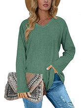 Load image into Gallery viewer, Long Sleeve Tops Womens Green V Neck Sweatshirts Winter Clothes S