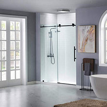 Load image into Gallery viewer, WOODBRIDGE MBSDC6076-MBL Frameless Sliding Glass Shower Door | 56"-60"W x 76"H | Matte Black Finish
