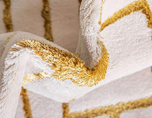 Load image into Gallery viewer, Unique Loom Marilyn Monroe Glam Collection Textured Geometric Trellis Area Rug, 8' 0 x 10' 0 Rectangle, White/Gold