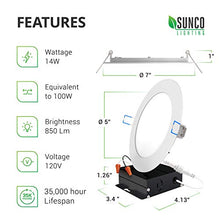 Load image into Gallery viewer, Sunco Lighting 6 Pack 6 Inch Slim LED Downlight with Junction Box, 14W=100W, 850 LM, Dimmable, 3000K Warm White, Recessed Jbox Fixture, Simple Retrofit Installation - ETL & Energy Star