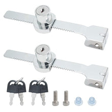 Load image into Gallery viewer, Qjaiune 2 Pack Sliding Glass Door Lock Showcase Display Case Lock, Ratchet Lock Reptile Cage Lock and Key, Vivarium Lock for Drawer Cabinet, Fit Thickness 0.08-0.31 Inch / 2-8mm, Keyed Alike