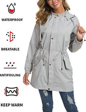 Load image into Gallery viewer, Besshopie Women's Lightweight Water-Resistant Raincoat Windbreaker Jacket with Hood