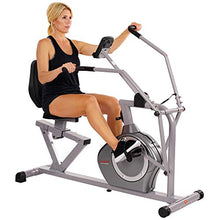Load image into Gallery viewer, Sunny Health & Fitness Magnetic Recumbent Exercise Bike, 350lb High Weight Capacity, Cross Training, Arm Exercisers, Monitor, Pulse Rate Monitoring | SF-RB4708